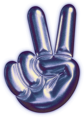 Gradient Chrome Peace Sign